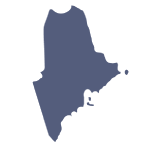 silhouette map of Maine