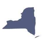 Silhouette of map of New York