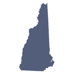 Silhouette of a map of New Hampshire