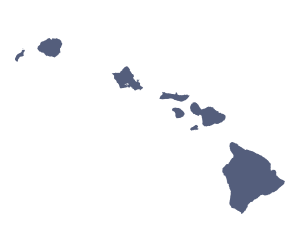 silhouette map of Hawaii