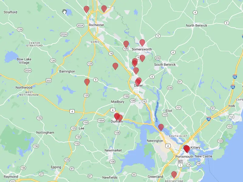 Map of clients near Portsmouth, NH